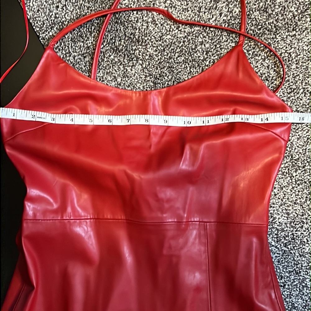 Zara faux vegan red dress.NWOT. ❤️🔥 - Picture 14 of 17